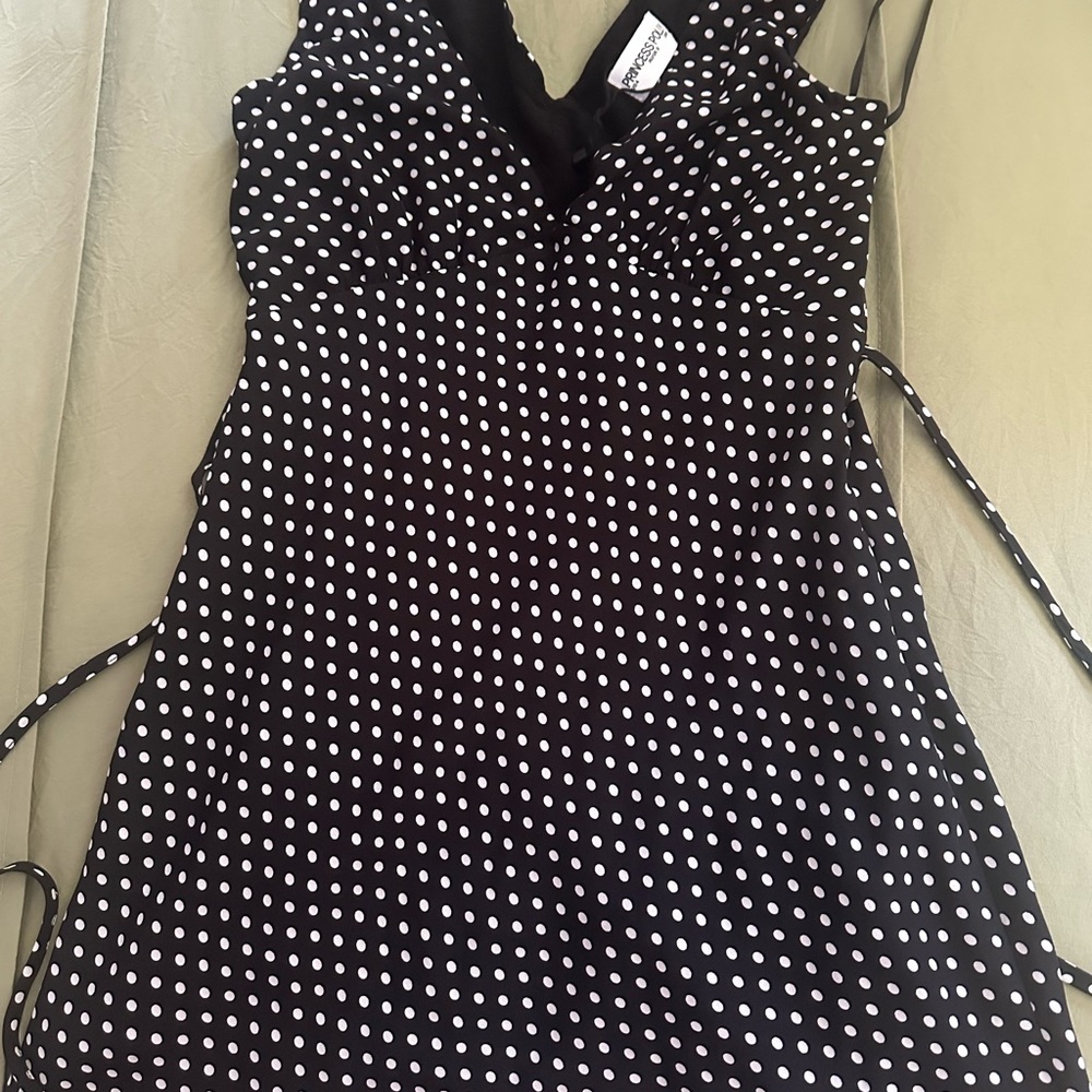 Princess polly nellie mini dress black polka dot